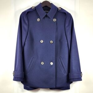 Jaeger Wool Dark Blue Coat #473 Size 8